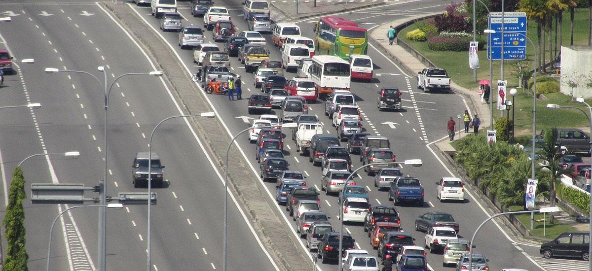 Traffic jam on highway