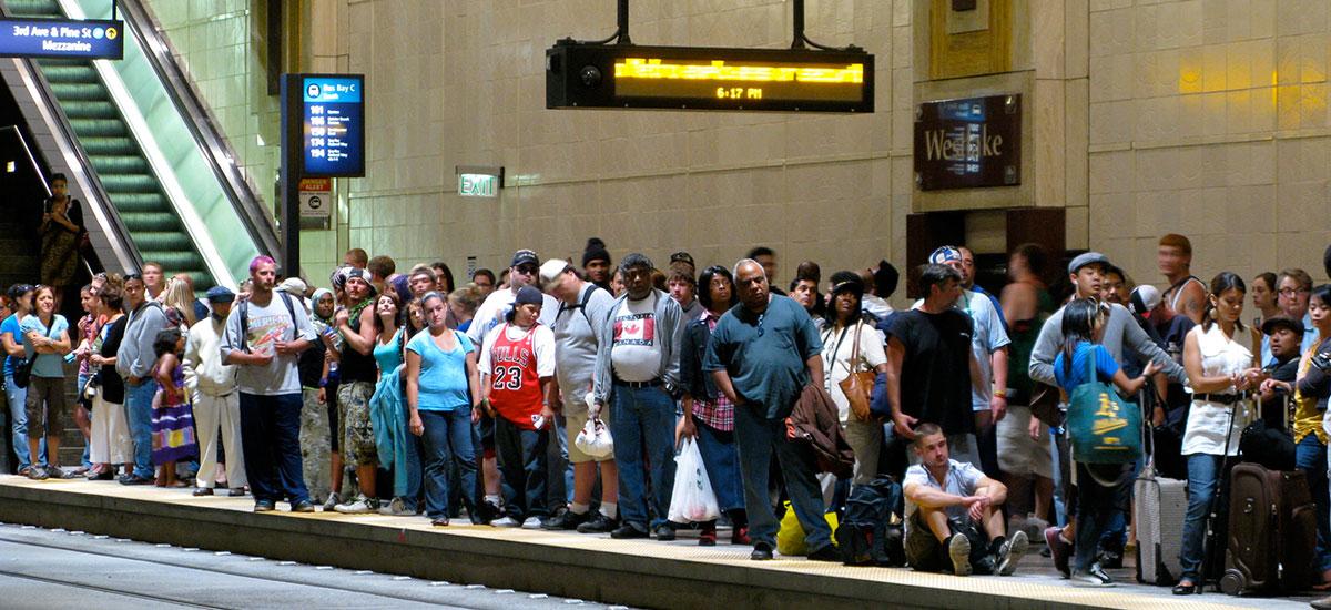 People waiting for a bus